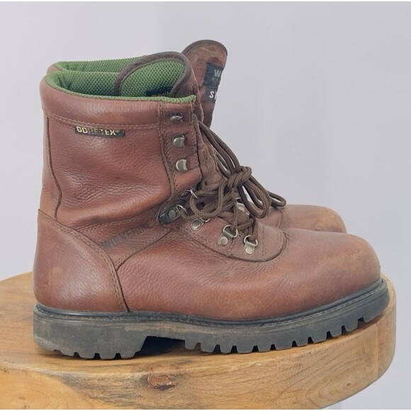 Wolverine Gore-Tex Brown Leather Work Hunting Boot Mens Size 10.W main image 9